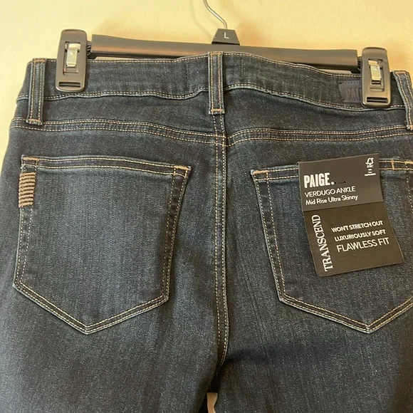 Paige Verdugo Ankle Mid Rise Ultra Skinny Transcend Size 27 New with Tags - Picture 12 of 13